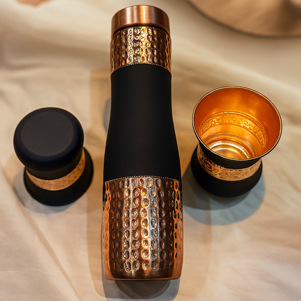 Minimal Hammered Copper Carafe Set – Where Luxury Meets Simplicity